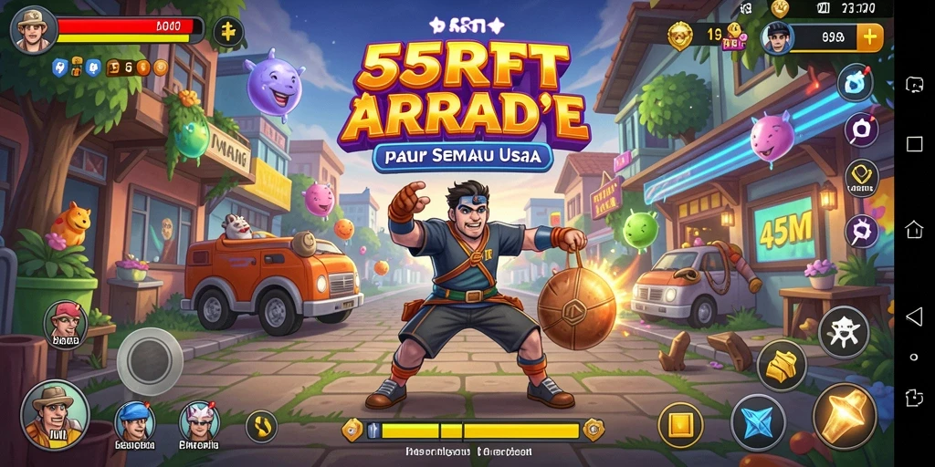 Tampilan gameplay seru dari 55RT yang menantang pemain dengan grafik menarik.