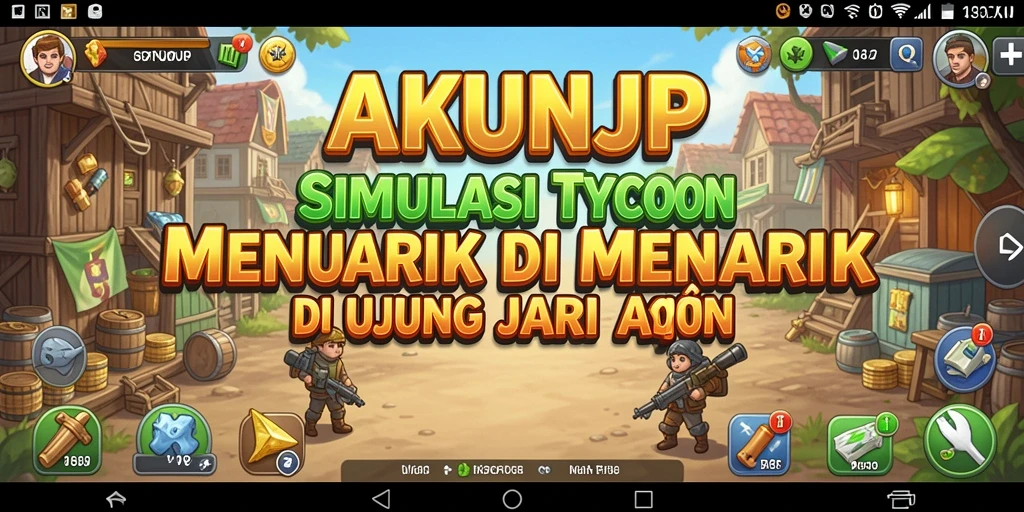 Tangkapan layar gameplay AKUNJP yang menunjukkan keseruan simulasi Tycoon.