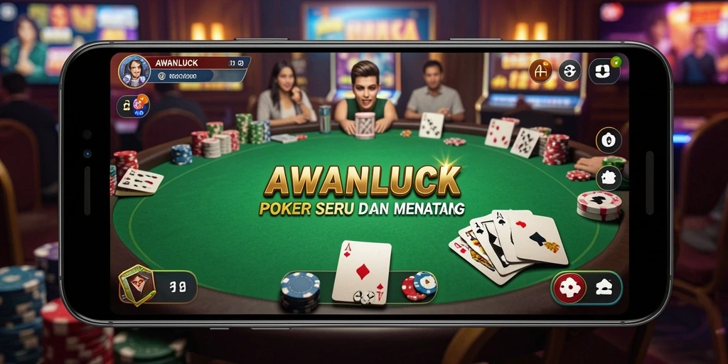 Tampilan mendebarkan dari gameplay seru Poker di AWANLUCK.