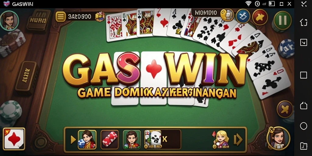 Tampilan gameplay Domino yang seru dan menarik di GASWIN.
