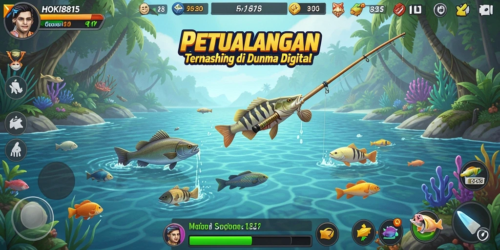 Tampilan gameplay HOKI8815 yang seru dan realistis saat memancing.