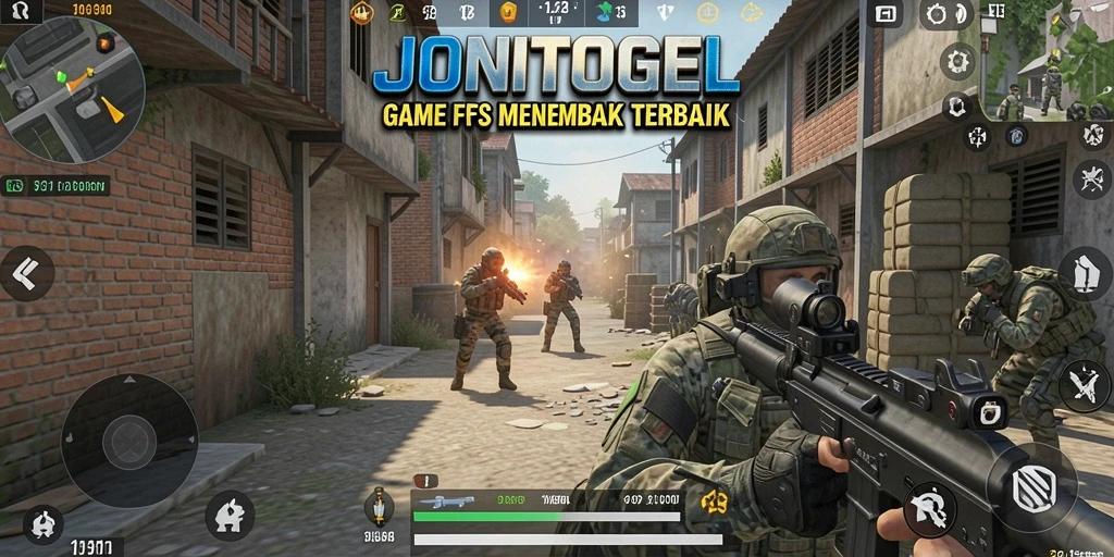 Screenshot JONITOGEL menampilkan aksi tembak-menembak yang mendebarkan dalam gameplay FPS.