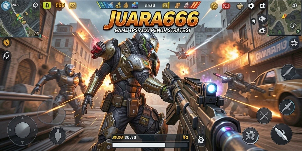 Tangkapan layar gameplay JUARA666 yang menampilkan aksi pertempuran TPS.
