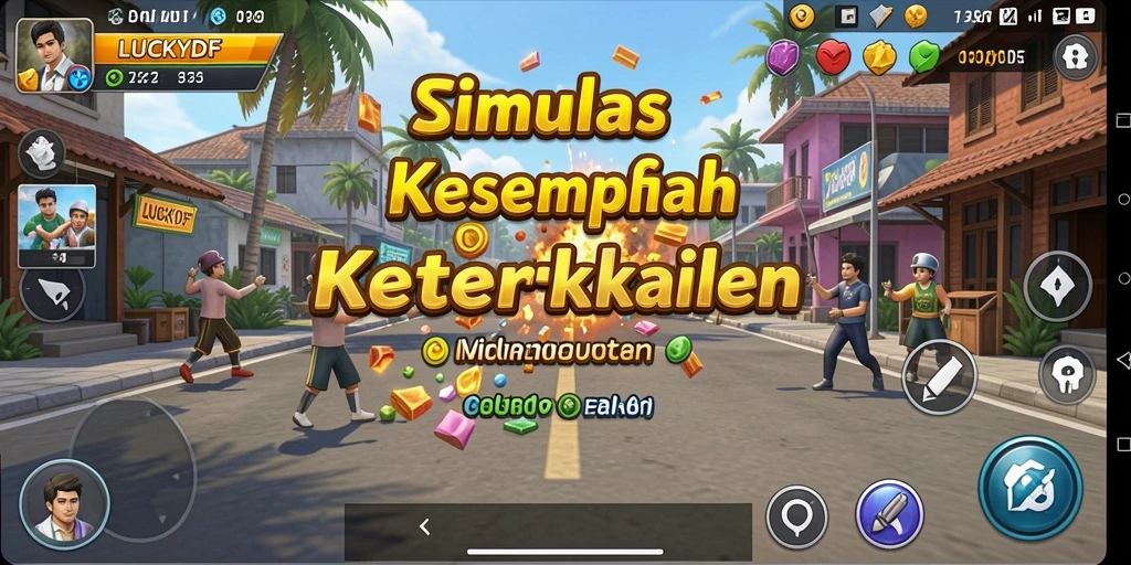Tampilan utama LUCKYDF menunjukkan gameplay yang mendebarkan dan interaktif.
