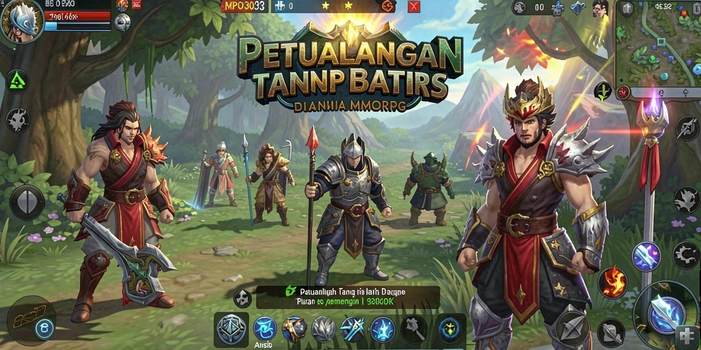 Tampilan gameplay MPO303 yang menampilkan pertempuran mendebarkan dan eksplorasi dunia.