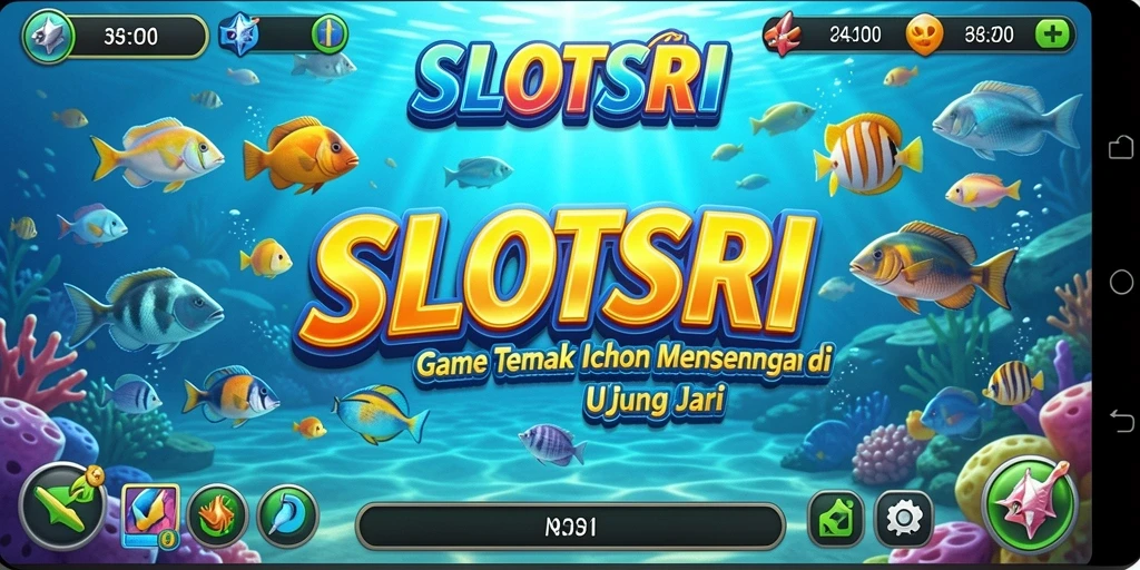 Tampilan gameplay SLOTSRI dengan aksi tembak ikan yang seru.
