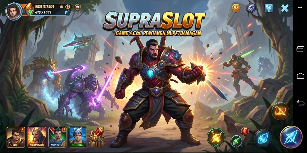 Tampilan intens dari gameplay <strong>SUPRASLOT</strong> yang penuh aksi dan strategi.