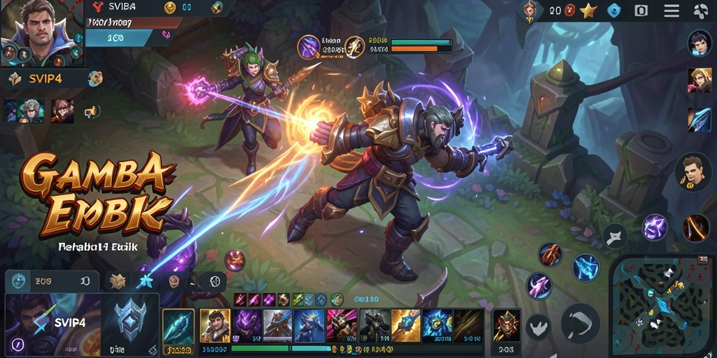 Tangkapan layar menampilkan pertarungan epik dalam gameplay MOBA SVIP4.