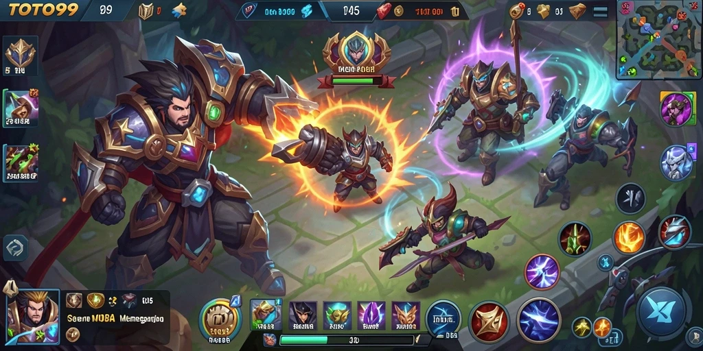 Tangkapan layar TOTO99 menampilkan aksi seru dalam permainan MOBA.