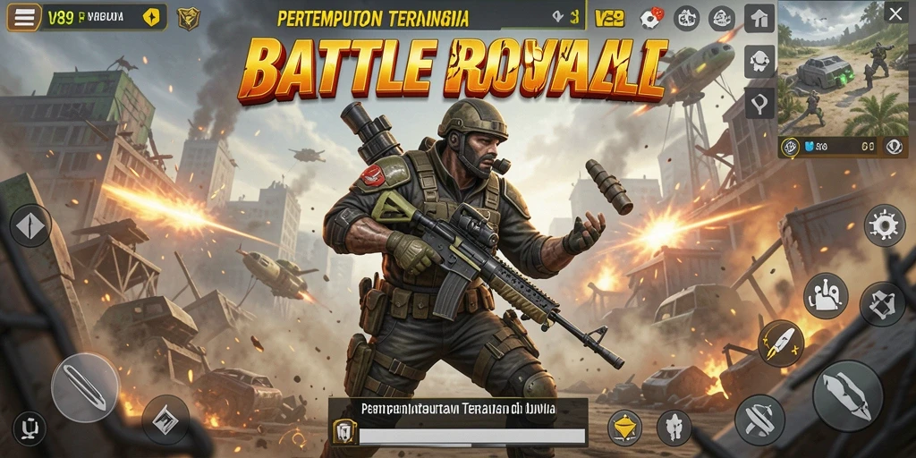 Gameplay mendebarkan V89 di tengah pertempuran Battle Royale.